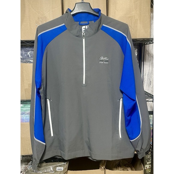 FootJoy Windshirt Blue Gray Sport 1/2 Zip Performance Star Ranch Mens XL‎ EUC - Picture 1 of 8